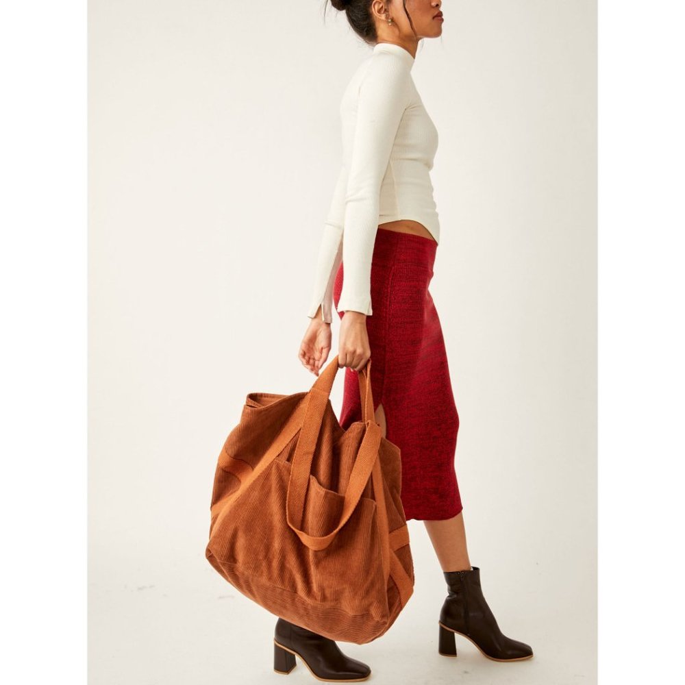 FREE PEOPLE Mega Cord Tote / Bronze - Picture 9 of 14